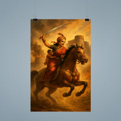 Rani Lakshmibai charging from Jhansi fort poster 9