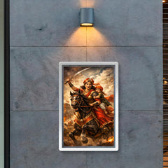 Rani Lakshmibai charging on horseback with child poster 2