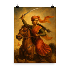 Rani Lakshmibai poster on a plain backdrop in size 8"x10".