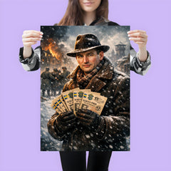 Raoul Wallenberg with protective passports in snow poster 3