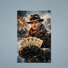 Raoul Wallenberg with protective passports in snow poster 9