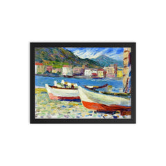 Rapallo, Boats by Wassily Kandinsky framed print on a plain backdrop in size 12"x16".