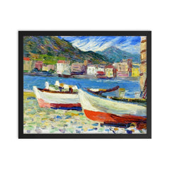 Rapallo, Boats by Wassily Kandinsky framed print on a plain backdrop in size 16"x20".