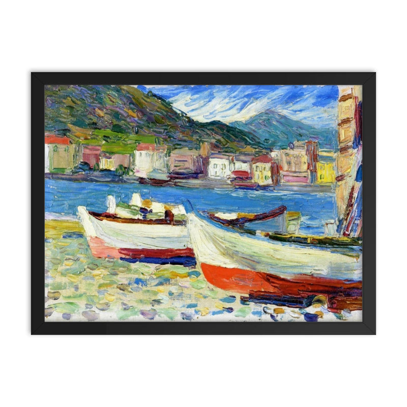 Rapallo, Boats by Wassily Kandinsky framed print on a plain backdrop in size 18