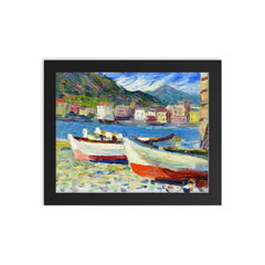 Rapallo, Boats by Wassily Kandinsky framed print on a plain backdrop in size 8"x10".