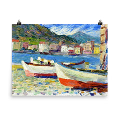 Rapallo, Boats by Wassily Kandinsky poster on a plain backdrop in size 8"x10".