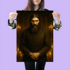 Rasputin in candlelit court with icy stare poster 3