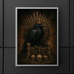 Raven king on iron throne of bones poster 5