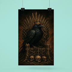 Raven king on iron throne of bones poster 6