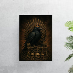 Raven king on iron throne of bones poster 7