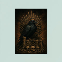 Raven king on iron throne of bones poster 8