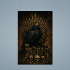 Raven king on iron throne of bones poster 9