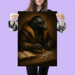 Raven tax collector counting silver in fur lined robes poster 3