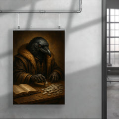 Raven tax collector counting silver in fur lined robes poster 4