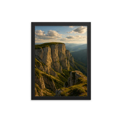 Rax Plateau Cliffs Austria framed print on a plain backdrop in size 12"x16".