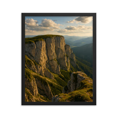 Rax Plateau Cliffs Austria framed print on a plain backdrop in size 16"x20".