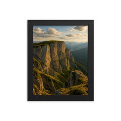 Rax Plateau Cliffs Austria framed print on a plain backdrop in size 8"x10".