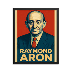Raymond Aron framed print on a plain backdrop in size 16"x20".