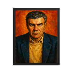 Raymond Carver framed print on a plain backdrop in size 16"x20".