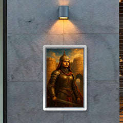 Razia Sultan in armor before Delhi gates poster 2