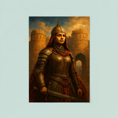 Razia Sultan in armor before Delhi gates poster 8