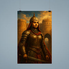 Razia Sultan in armor before Delhi gates poster 9