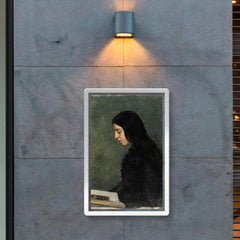 Reading Black Haired Woman by Adolf von Becker poster 2