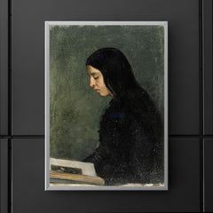 Reading Black Haired Woman by Adolf von Becker poster 5