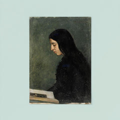 Reading Black Haired Woman by Adolf von Becker poster 8