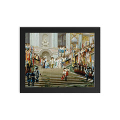 Reception of Le Grand Condé at Versailles by Jean-Léon Gérôme framed print on a plain backdrop in size 8"x10".