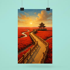 Red Beach Panjin China poster 6