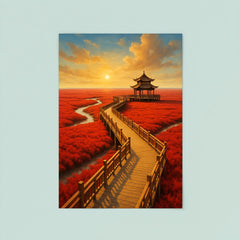 Red Beach Panjin China poster 8