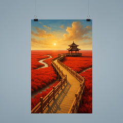 Red Beach Panjin China poster 9