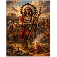 Red Cloud at Fort Laramie council jigsaw puzzle