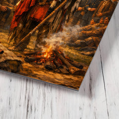 Red Cloud at Fort Laramie council metal print mockup