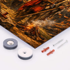 Red Cloud at Fort Laramie council metal print mockup