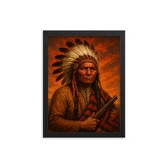 Red Cloud framed print on a plain backdrop in size 12"x16".