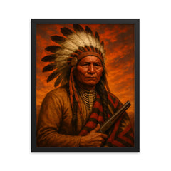 Red Cloud framed print on a plain backdrop in size 16"x20".