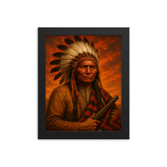 Red Cloud framed print on a plain backdrop in size 8"x10".