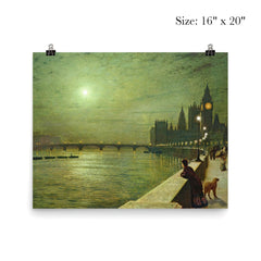 Reflections on the Thames by John Atkinson Grimshaw poster 2