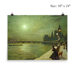 Reflections on the Thames by John Atkinson Grimshaw poster 5