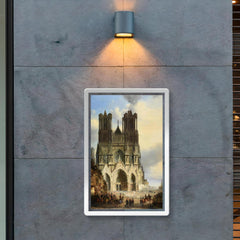 Reims Cathedral with a Medieval Procession by David Roberts poster 2