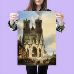 Reims Cathedral with a Medieval Procession by David Roberts poster 3