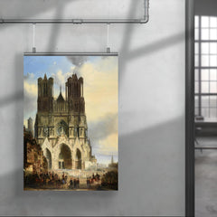 Reims Cathedral with a Medieval Procession by David Roberts poster 4