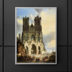 Reims Cathedral with a Medieval Procession by David Roberts poster 5