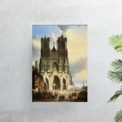 Reims Cathedral with a Medieval Procession by David Roberts poster 7