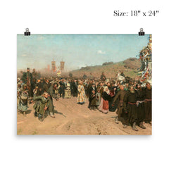 Religious Procession in Kursk Governorate by Ilya Repin poster 5