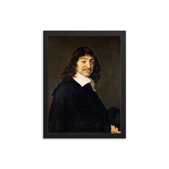 Rene Descartes framed print on a plain backdrop in size 12"x16".