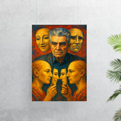 Rene Girard with masks and mirrored desire poster 7