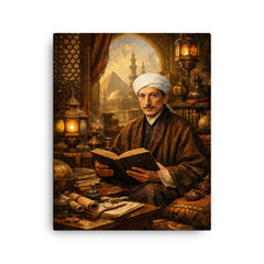 Rene Guenon in Cairo study canvas print on a plain backdrop in size 16"x20".